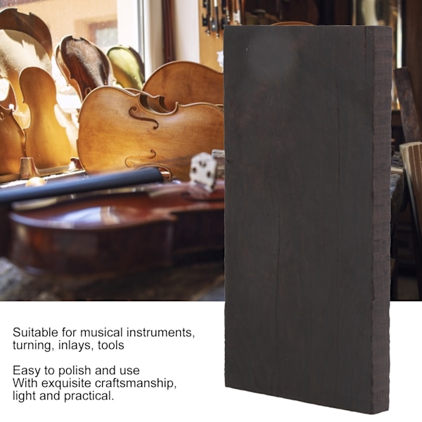 Musta eebenpuu puutavara tyhjä DIY käsityö puukahva soittimet tarvikkeet 120x60x10mm