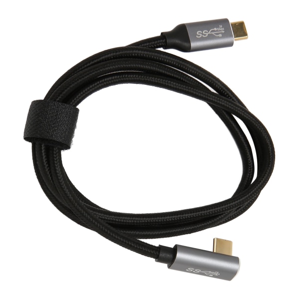 USB C till 90 graders USB C-kabel 100W USB3.1 Gen2 10 Gbps 4K 60Hz rätvinklad typ C till typ C datakabel för Steam Deck