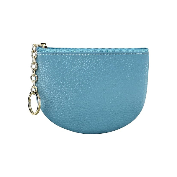 Dames Echte Lederen Sleutelhanger Rits Portemonnee Kleine Mini Pouch Munt Portemonnee