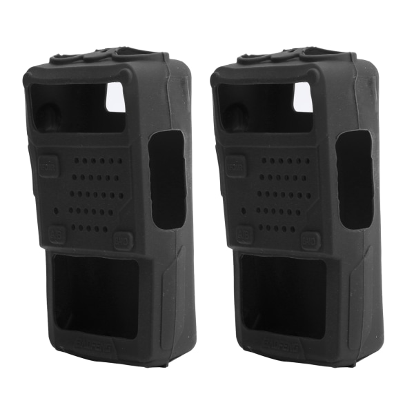 2 stk. Mini Walkie Talkie Silikone Beskyttende Blød Cover TwoWay Radio Beskytter til Baofeng UV5R (Sort)