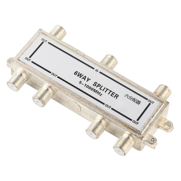 6-vejs koaksialkabelsplitter 5-1000MHz CATV TV-antenne koaksial signalsplitter