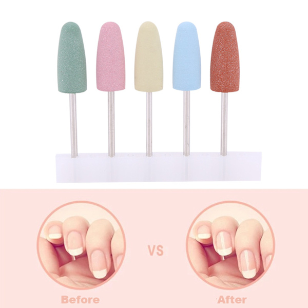 5 st Nail Art Silikon Polerare Nagel Slipverktyg Manikyr Maskin Verktyg Utjämning Borr