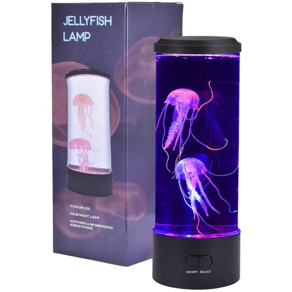 LED Jellyfish Lampe LED Lava Lampe Humør Natlys Gave til Mænd Kvinder Hjemmekontor Dekoration