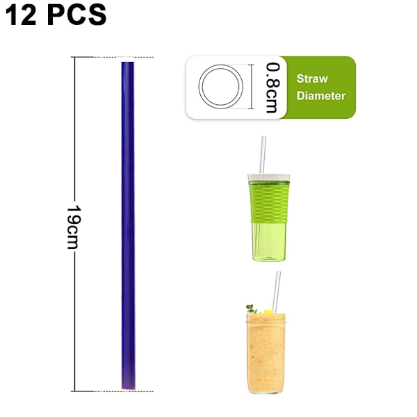 Återanvändbara glasstrån, genomskinliga glasstrån - Perfekt för smoothies, milkshakes, te, juice