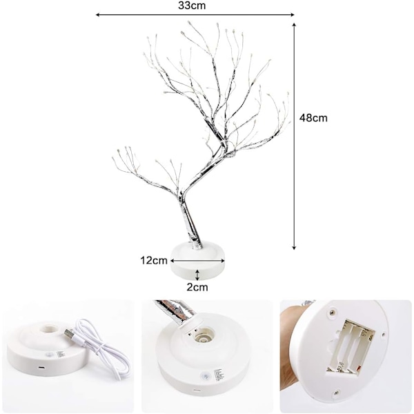Bonsai-bordslampa, konstgjord LED-ljus, 8 lägen