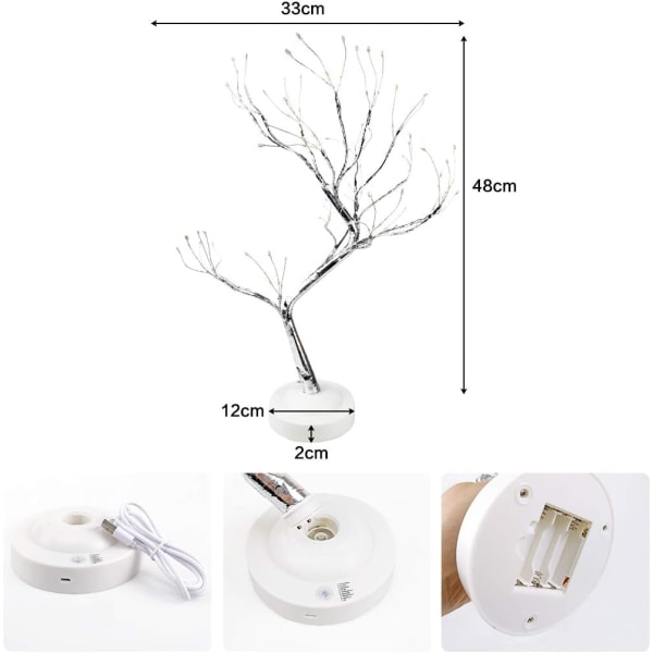 Bordlampe Bonsai-tre Lys Kunstig Tre Led Lys, 8 Moduser