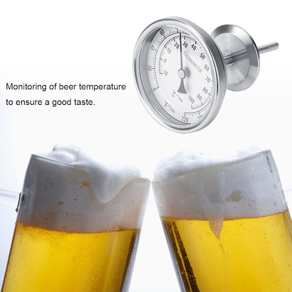 Bryggtermometer med hög noggrannhet, Vintermometer i rostfritt stål för vinframställning, Portabel och hållbar, Övervakar koktemperatur för hembryggning