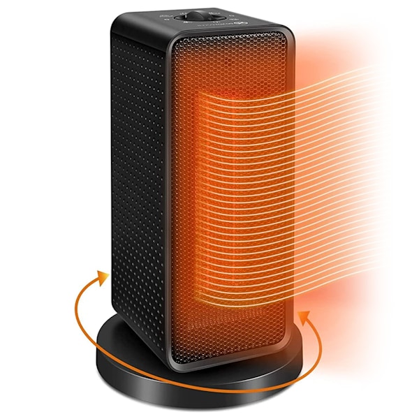 1500W PTC Keramisk Värme Portabelt Element, Tyst Oscillerande Värmare Säkerställer Jämn Värme, Smart Timer & ECO-läge för Effektiv Användning, ETL