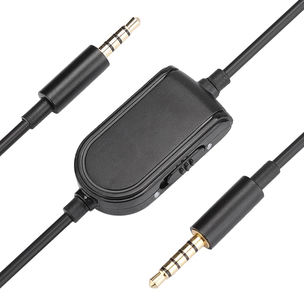 TPE Svart Bärbar Spelheadset Hörlurar Ljudkabel med 3,5 mm-kontakt för Logitech Astro A10/A40/A30/A50
