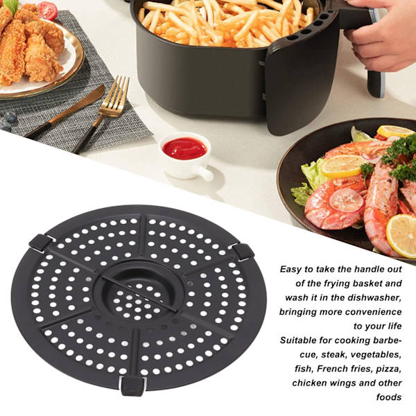 Tillbehör för Air Fryer, FDA-godkänt livsmedelsklassat stål med non-stick dubbellagersbeläggning, optimal luftcirkulationsdesign för snabb rengöring och