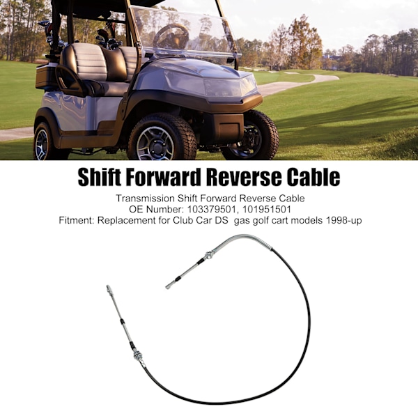 Växelspak framåt/bakåt kabel 1013085 ersättning för Club Car DS 1984 till 1997 gasdriven golfbil