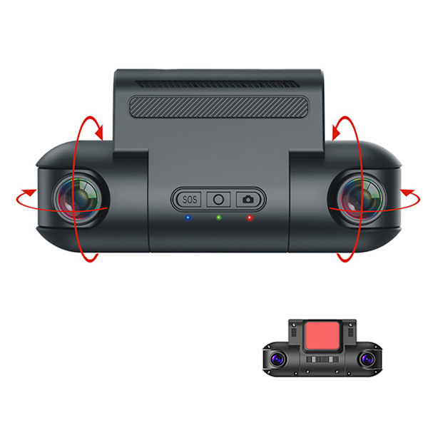 Bilkamera för instrumentbräda, fram och inuti, roterbar 1080P HD-bilkamera, WIFI-körinspelare med G-sensor