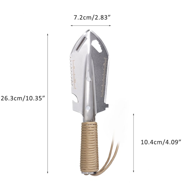 Vandringsspade för Backpacking, Titankonstruktion med Ergonomiskt Grepp