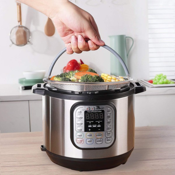 Dampindsindsats i rustfrit stål til Instant Pot, med silikone