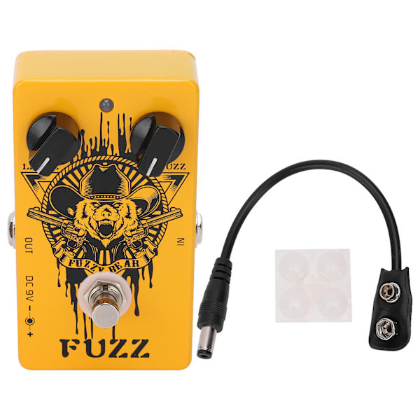 Fuzz-effektpedal Elektrisk gitarr Fuzzy Bear Helt metallskal Musikinstrumenttillbehör