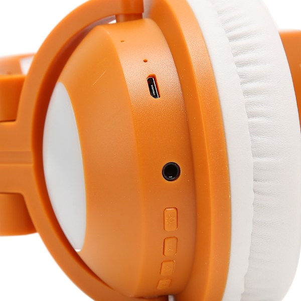 Kattøre Bluetooth-headset Stereo Søt Høy Følsomhet Innebygd Mikrofon Justerbar LED Barn Headset med 3,5 mm Kabel