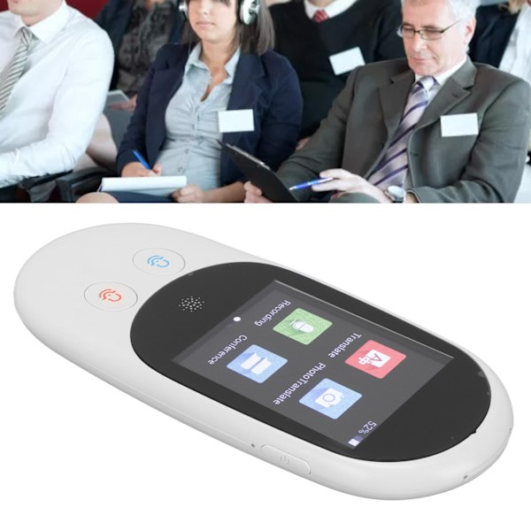 Sprog Oversætter Enhed 2.4in Touch Screen Real Time To Vejs Oversættelse Bærbar Intelligent Stemme Oversætter Hvid