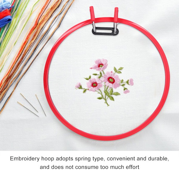 Broderiramme Rød Plast Krysssting Ring Broderikrans Vårstil Broderiramme