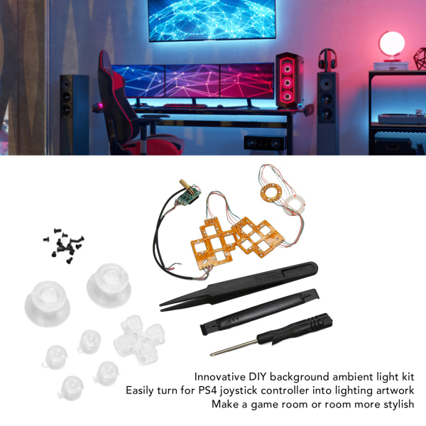 Gamepad Ambient Light Kit Innovativ Stilig Dekorativ Kontroller DIY Bakgrunns Ambient Light for PS4 Gamepad