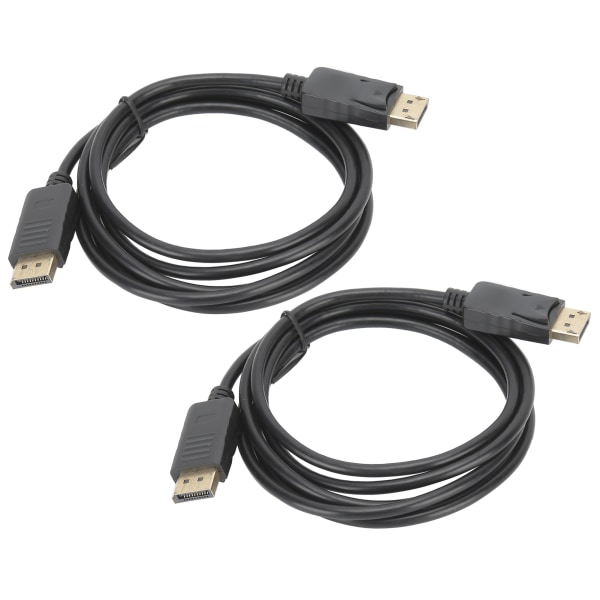 2 stk DisplayPort-tilkoblingskabel DP til DP-kabel 1,8 m DP hann til hann adapterkabel