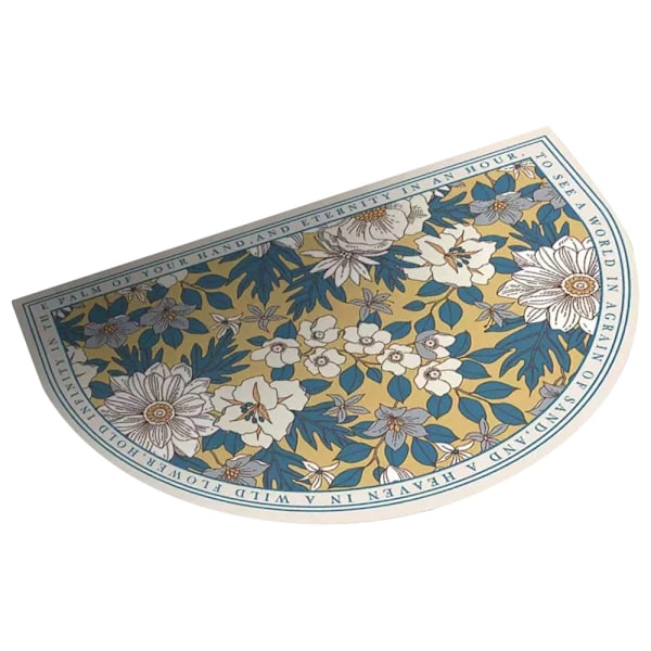 Dörrmatta Vintage Blommor Inomhus Utomhus, Maskintvättbar, Luddfri, Med Halkfri Gummibaksida