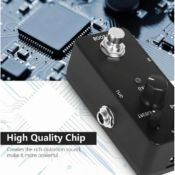 Small Booster Clean Boost Pedaler för Elgitarr Bas med True Bypass Switch Boost Gitarr Bas Pedaler