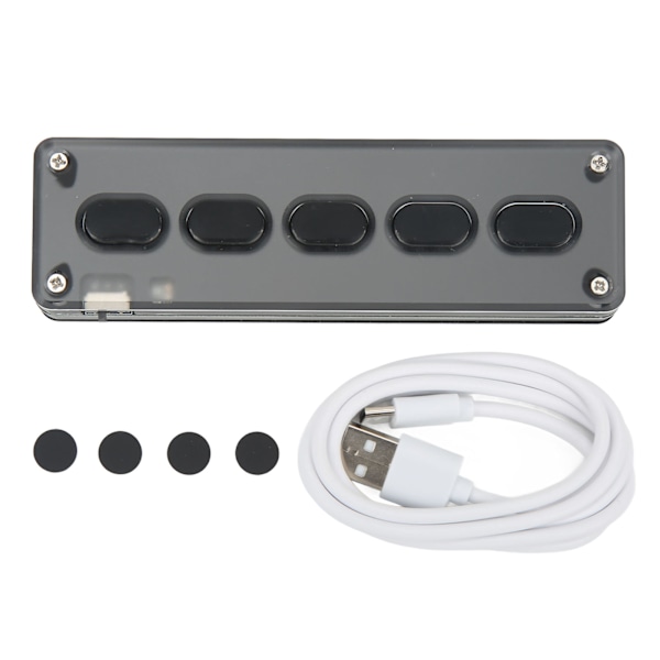 Mini 5-tasters tastatur Bluetooth trådløs USB kablet dobbel modus demp mute snarvei multifunksjon for PC datamaskin skrivebord