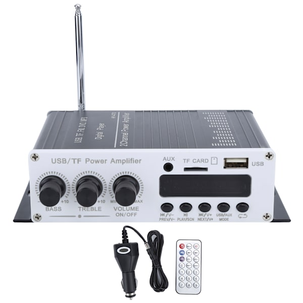 USB Minnebrikke Digitalspiller FM Bluetooth 4.2 Bil Strøm HiFi Stereo Lydforsterker