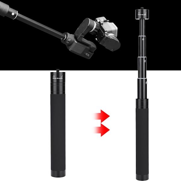 Förlängningsstång i aluminiumlegering för gimbal-selfiestick, 1/4'' skruvförlängare för DJI Zhiyun
