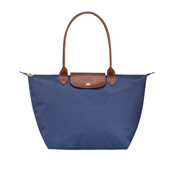 Longchamp Le Pliage Tote, Reseaxelväska, Nylon, Blå Blue Blue M