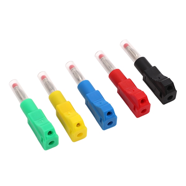 10 stk 4mm tilbaketrekbare bananplugg sveisebare testledninger ender CAT II 600V 32A 5 farger for 3C digitalt utstyr
