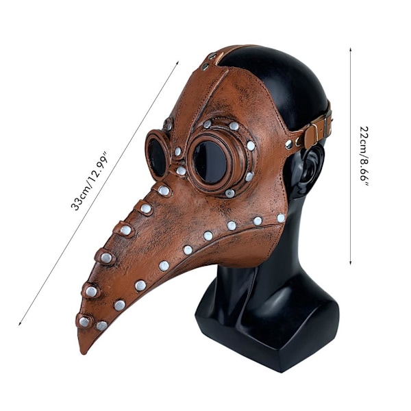 Halloween nebbmaske i latex, steampunk-maske for Halloween-fest, cosplay-kostyme, utkledning, rekvisitter, bardekor