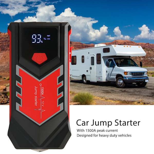 Bilstart 3000A 59800mah USB Snabbladdning Bil Hoppstartare med LCD-display Kompass LED-ljus Typ C-port