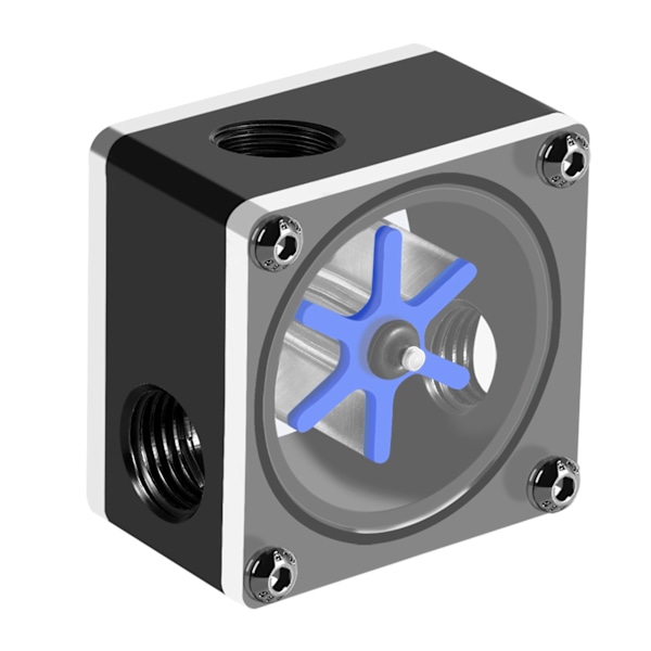 6 Impeller 3-vejs Flow Meter Indikator til PC Vandkølingssystem G1/4 Gevind