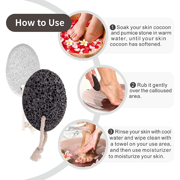 Pumice Stone for Feet 2pcs, Foot Scrubber, Callus and Dead Skin Removal for Feet and Hands