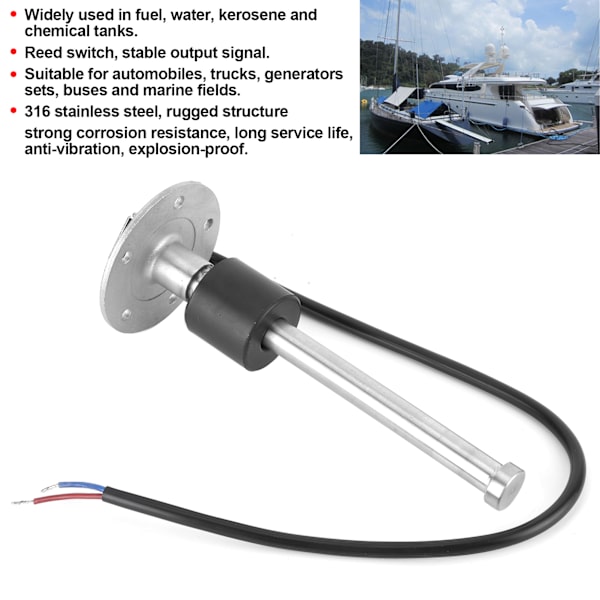 Universal Brændstofsensor Vand Brændstofniveau Sender IP67 Beskyttelse til Marine Båd Lastbil 0‑190ohms EU Standard200mm / 7.9in