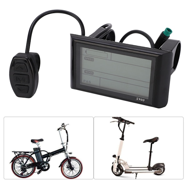 36V 48V Elektrisk cykel LCD S900 Display Kontrollpanel Vattentät LCD-skärmmätare för elcykel (protokoll 2)