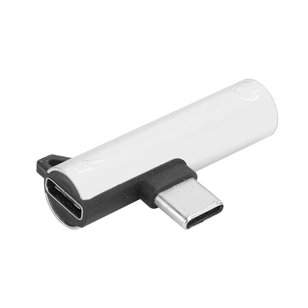 2 kpl 2-in-1 TypeC - 3,5 mm:n ääniaukon kaapelilaturi, kuulokemikrofonin jakosovitin (hopea)