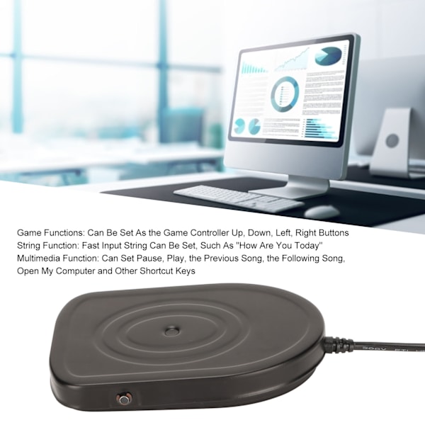 USB-fotpedal för multimediakontroll, känslig kontroll, ergonomisk design, stark metall, USB-fotswitch för PC-spelmedia