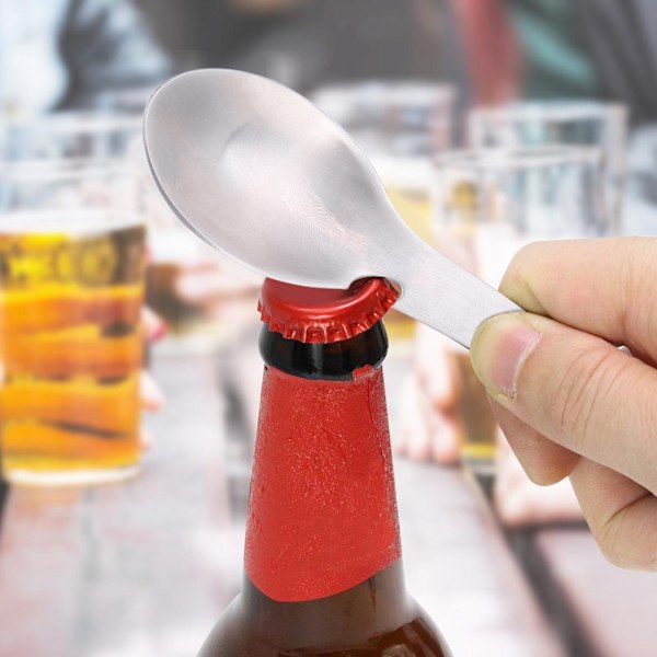 Bärbar Multifunktionell Utomhusspork, Premium Rostfritt Stål 5 i 1 Redskap med Sågtandad Skärare, Kompakt Design för Camping Picknick Vandring,