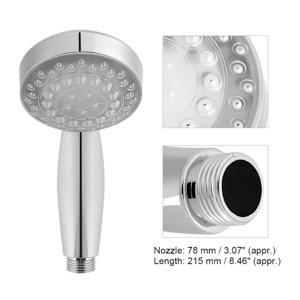 LED-duschhuvud 3 färger växlande vatten glödlampa temperatur sensor badrum
