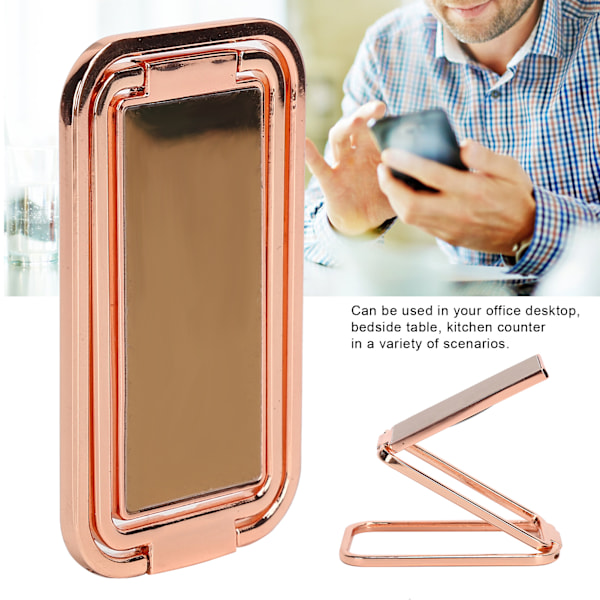 Finger Ring Mobiltelefon Hållare Stativ 360° Rotation Metall Ring Spänne MultiAngle Handtag(Rose Gold )