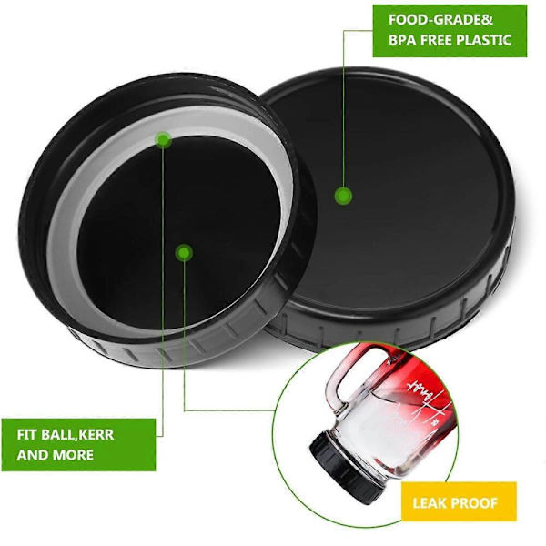 30 stk. multifunksjonelle plastlokk (70 mm) med gummipakning