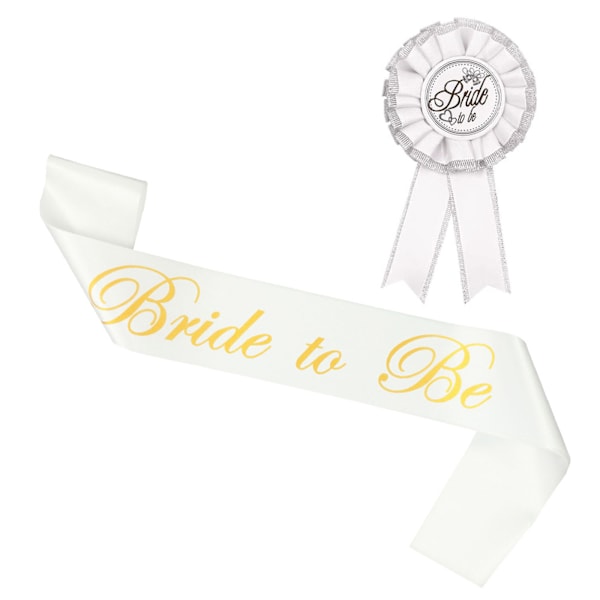 Bride to Be Skärp och Brosch Set: Ett oumbärligt tillskott till möhippeaccessoarer, perfekt för bröllopsdusch och svensexa dekorationer,