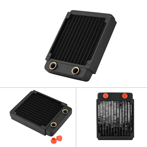 Kopparradiator Värmeväxlare Dator Vattenkylning Vätskekylare (120mm)