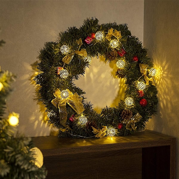 Lysande Konstnärlighet, Användarvänlig Installation Marockansk Glob LED Ljusslinga, Soldriven Utomhusbelysning Ger Charm (20 LED)