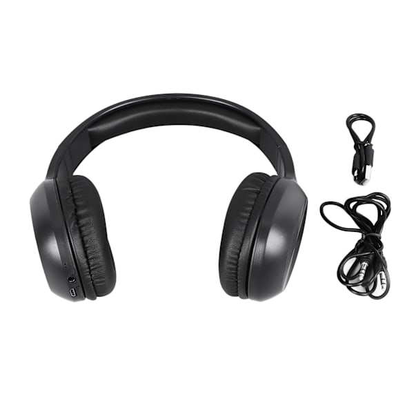 Bluetooth-hovedtelefoner med støjreduktion, kraftig bas, justerbar, trådløs over-ear-headset til telefon, computer, sort