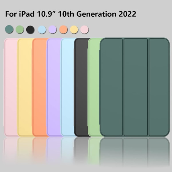 Skal för iPad 10:e generationen, 2022 års modell (10,9 tum), med inbyggd pennhållare, slimmad lättviktsdesign, mjuk TPU-baksida, magnetiskt smart skydd för