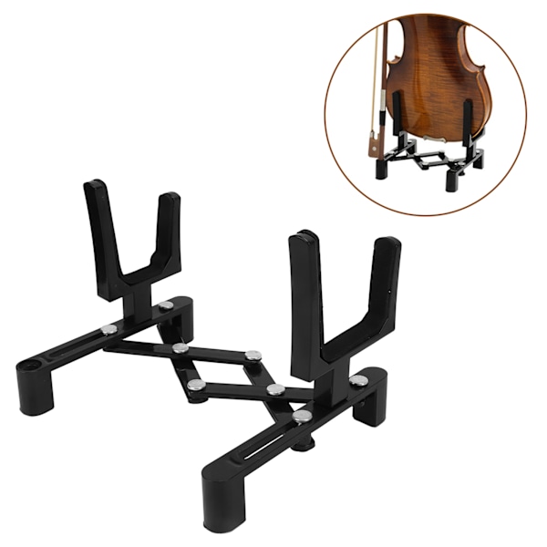 Violin Foldbart Beslag Letvægts Lagerbeskyttelse Slidstærk Violin Stativ Display Holder Sort