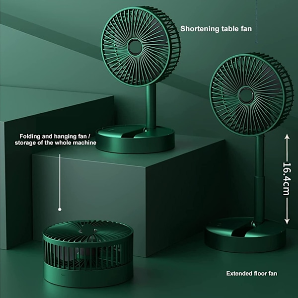 Sammenklappelig bærbar ventilator til hjemmet, sovesal, tre-trins bordventilator